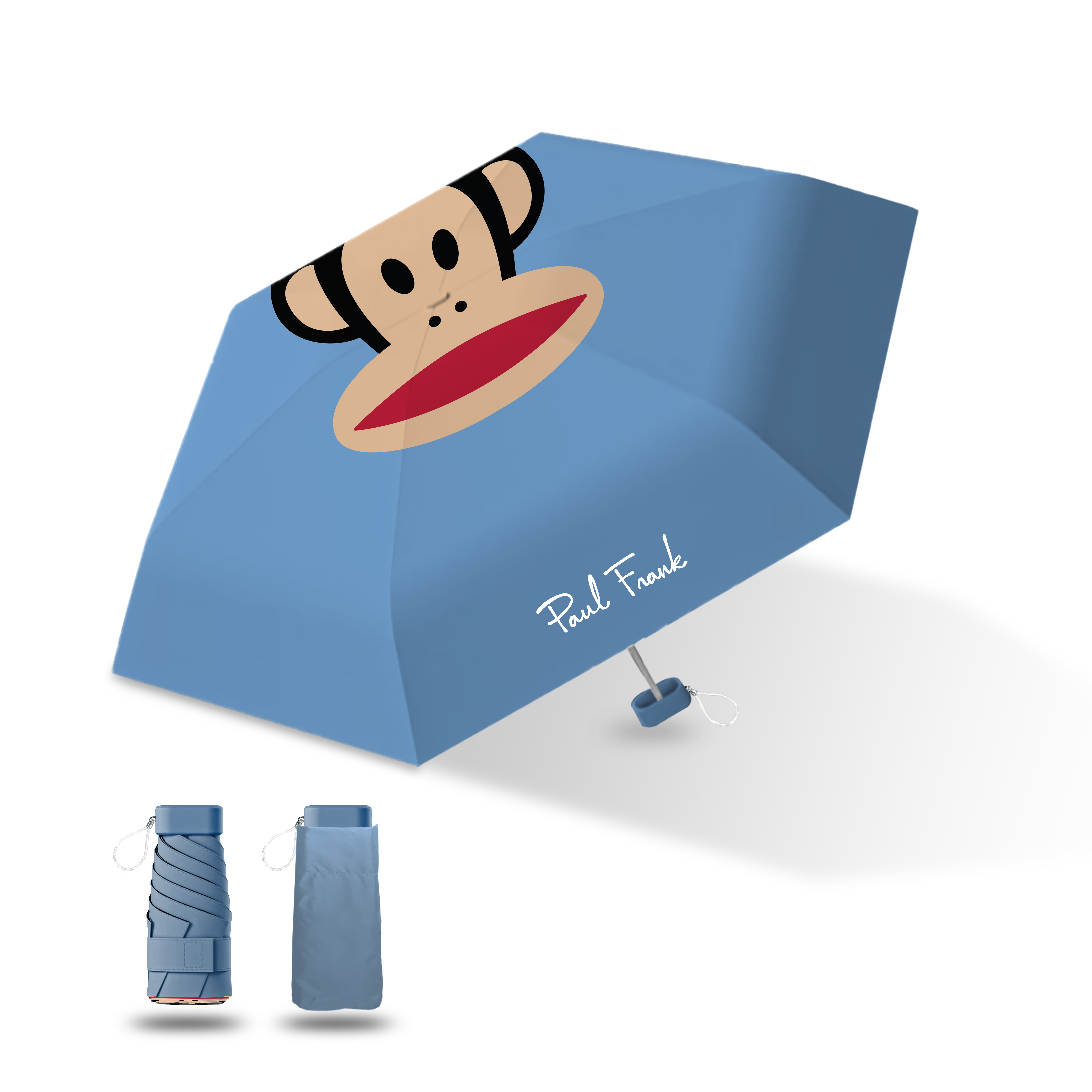 Paul Frank 折りたたみ傘 レッドร่มพับPaul Frankสีแดง Julius Five-Fold Umbrella