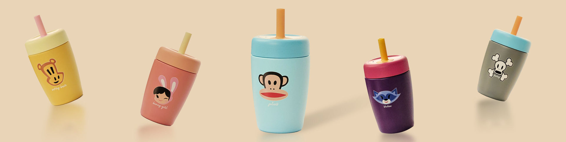 Blue Straw Thermos Cup