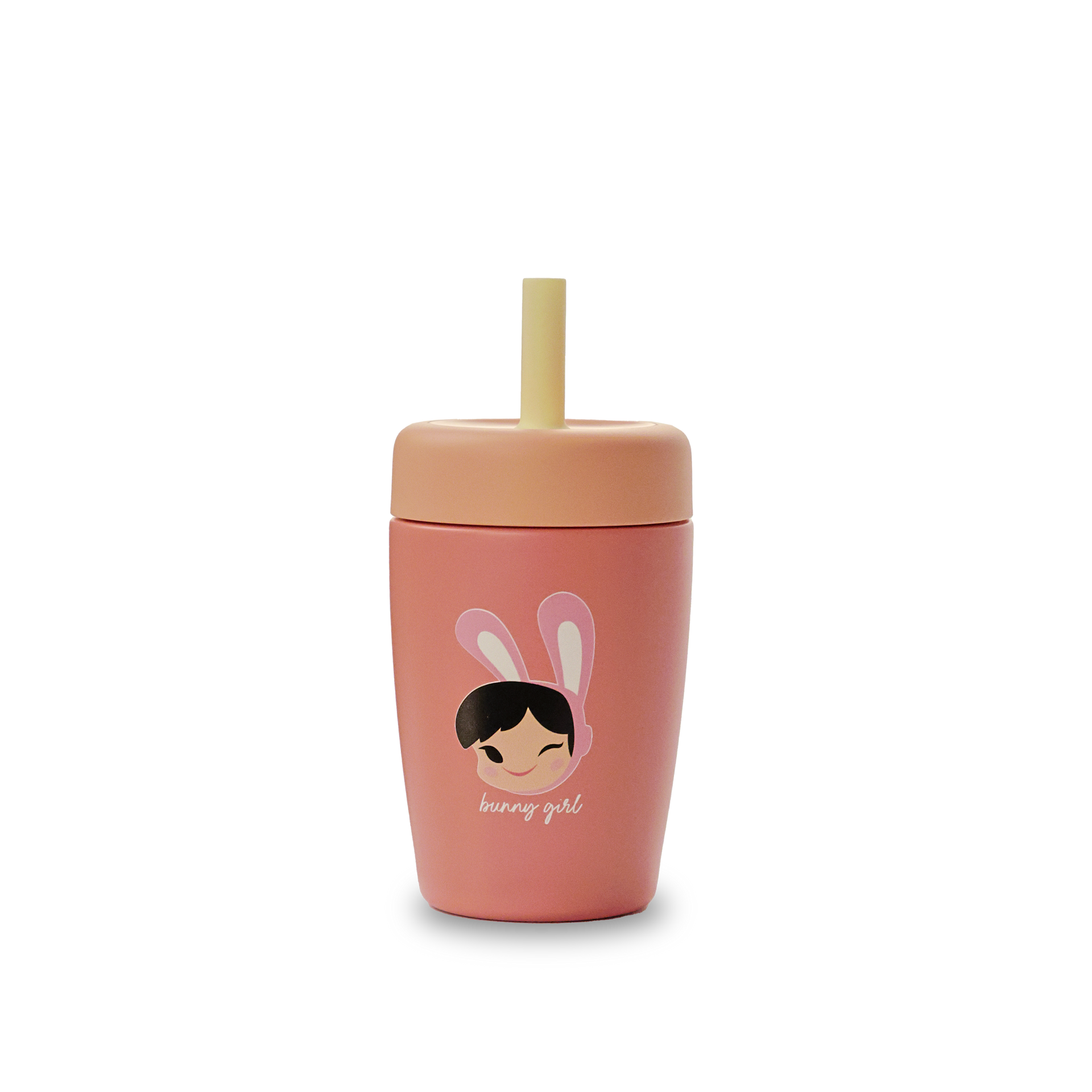 Bunny Girl Straw thermos cup