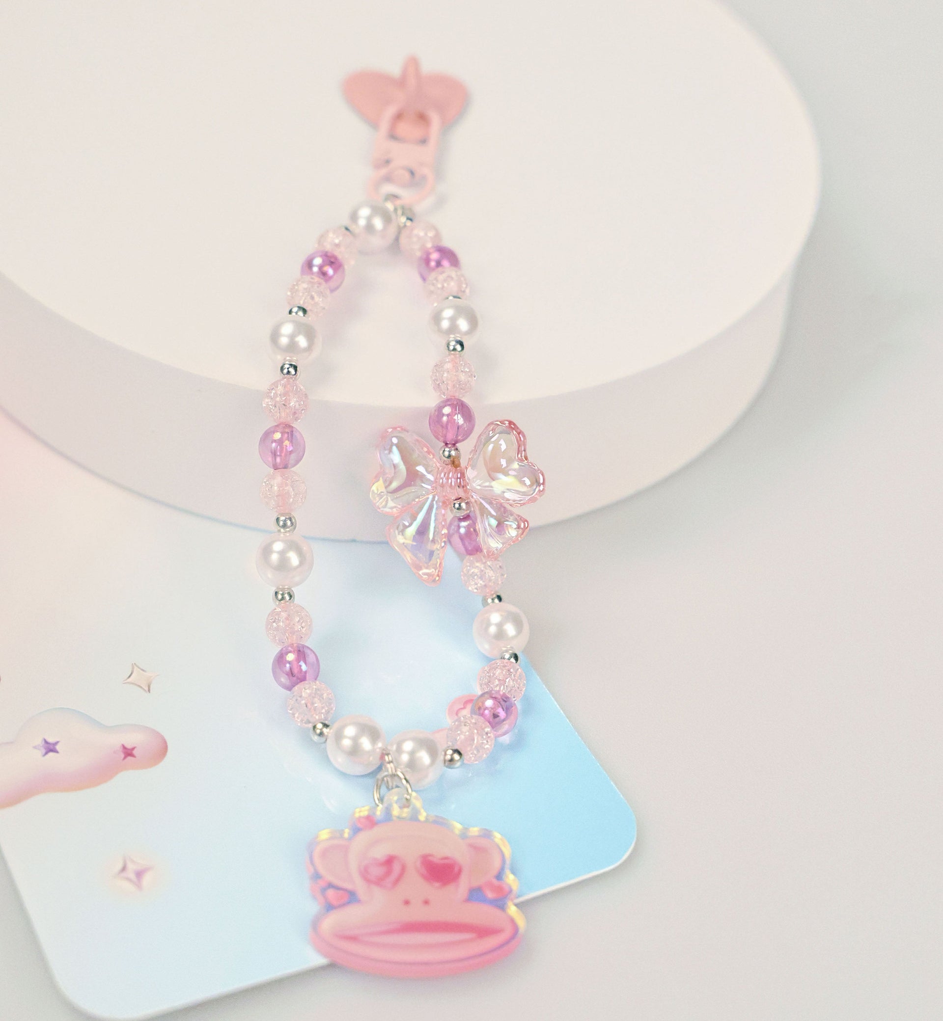 Plastic bead phone chain