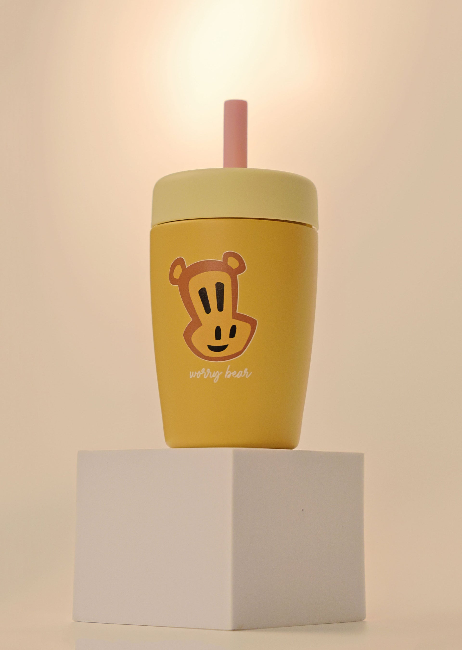 Yellow Straw Thermos Cup