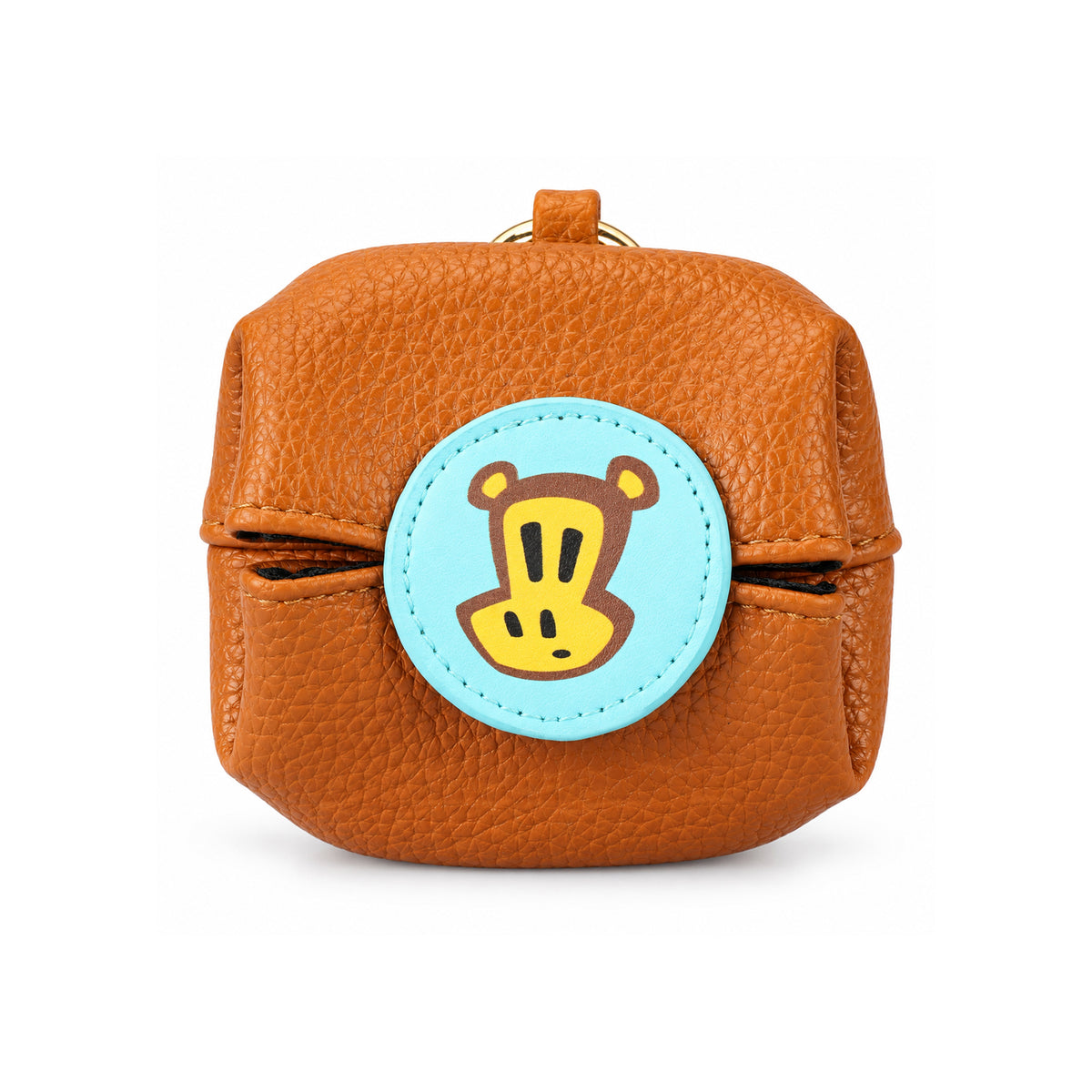 Paul Frank Julius Monkey Earphone Pouch – Orange Leather Headphone Case with Carabiner