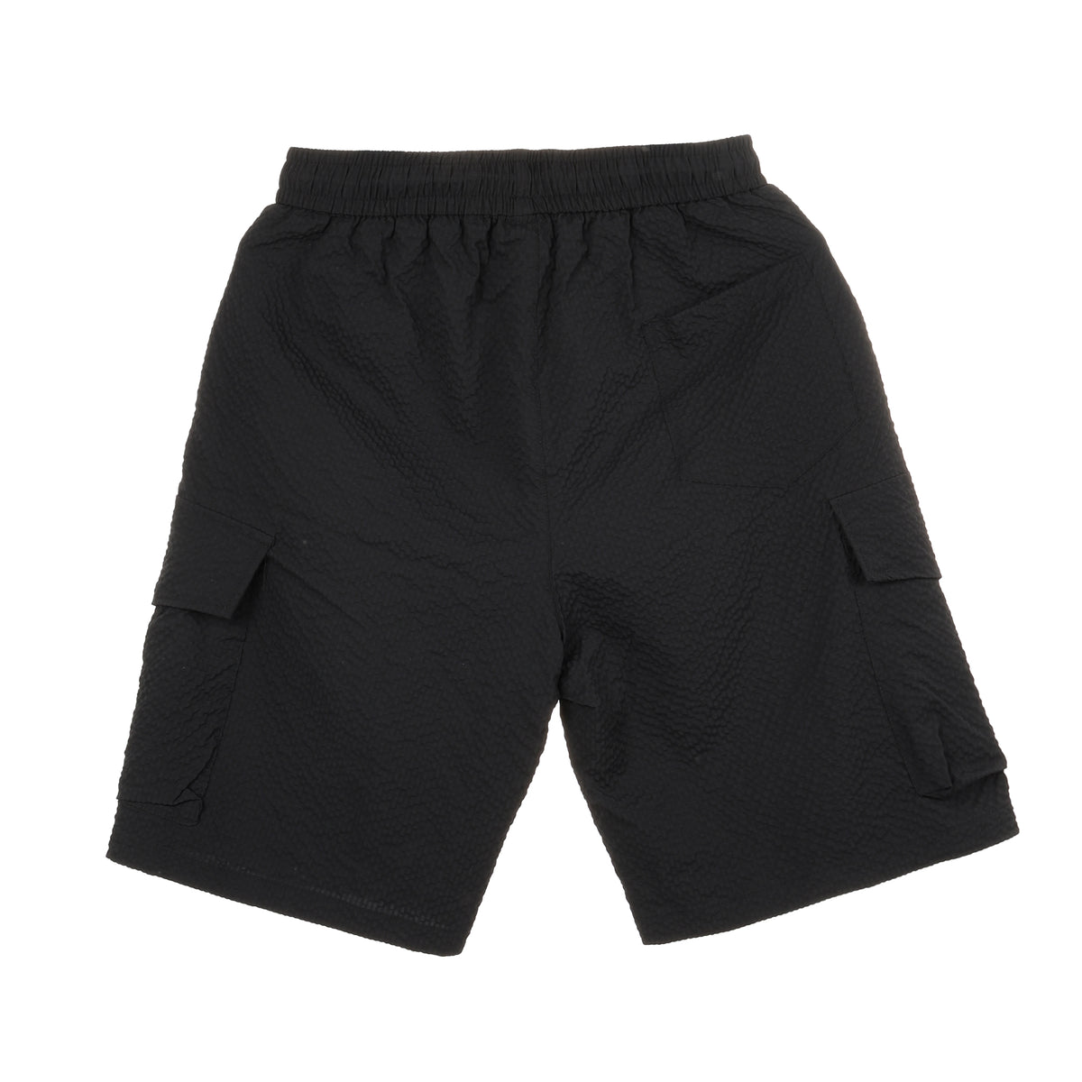 Piping Hot Future Men's Black Shirt and Shorts Set – 2-Piece Outfit, Textured Seersucker-Like Fabric, Snap-Front Collar Shirt + Cargo Shorts, Relaxed Fit - IMG_9607.JPG