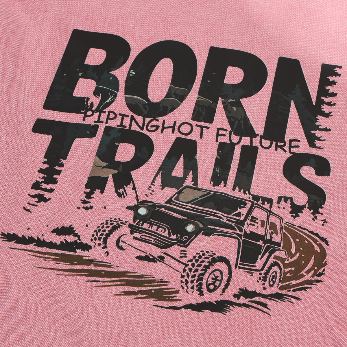 Piping Hot Future Men's Washed Pink Tee and Shorts Set – 2-Piece Outfit, BORN TRAILS Off-Road Graphic, Drop-Shoulder Relaxed Fit, Vintage Faded Pink - IMG_9618.JPG