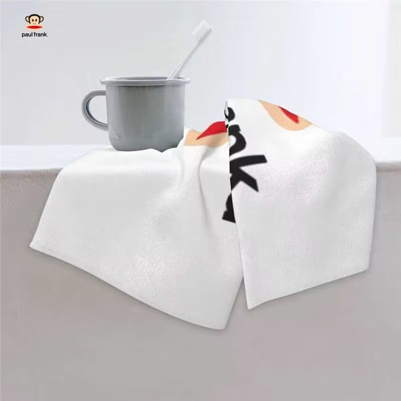 Paul Frank Julius Sports Towel – Draped on Bathroom Vanity Context